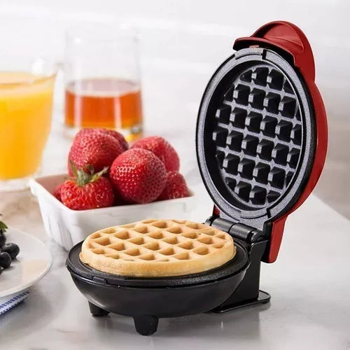 Mini Wafflera Redonda Eléctrica