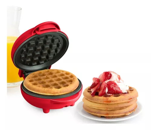 Mini Wafflera Redonda Eléctrica