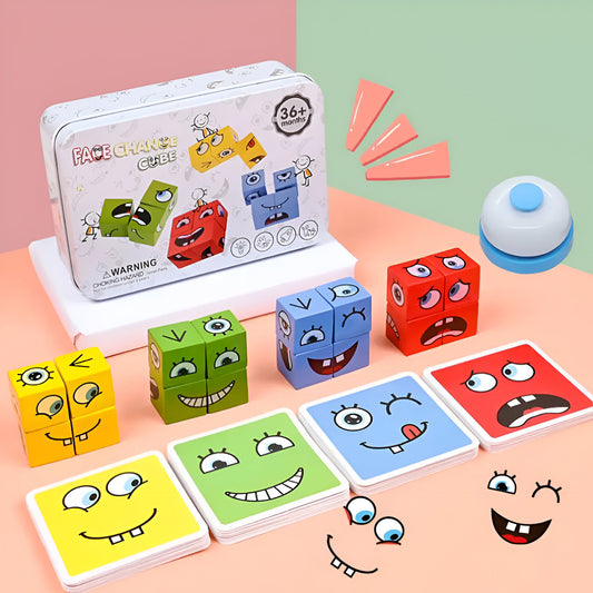 Juego de mesa cubos cambia caritas