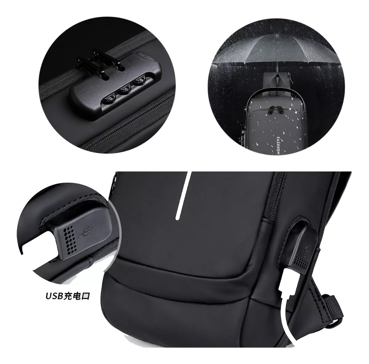 Bolso Antirrobo Impermeable USB